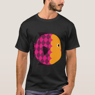 Abstract gestileerde vis t-shirt
