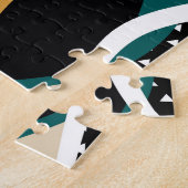 Abstract gestreept, kleurrijk golvend patroon. legpuzzel (Zijkant)