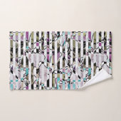 Abstract gestreepte strepen beige turquoise p bad handdoek (Handdoek)