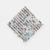 Abstract gestreepte strepen beige turquoise p servet (Hoek)