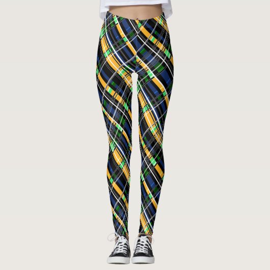 Abstract gestript felgele marinier leggings (Voorkant)