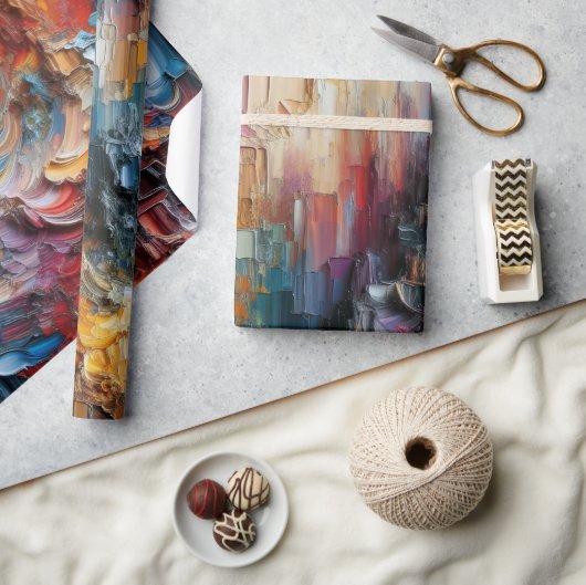 Abstract gestructureerd dik verfpatroon cadeaupapier (Crafts)