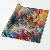 Abstract gestructureerd dik verfpatroon cadeaupapier (Uitgerold)