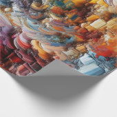 Abstract gestructureerd dik verfpatroon cadeaupapier (Hoek)