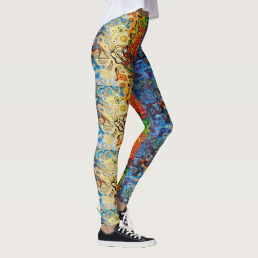 Abstract gestructureerd patroon leggings (Rechts)