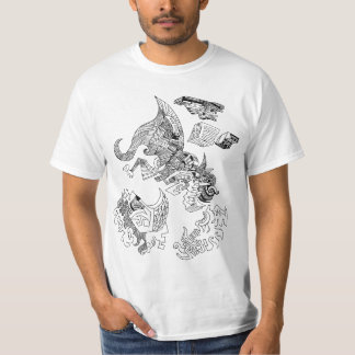 Abstract getekend t-shirt