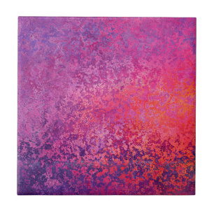 Abstract getextureerd ontwerp in roze en paars tegeltje