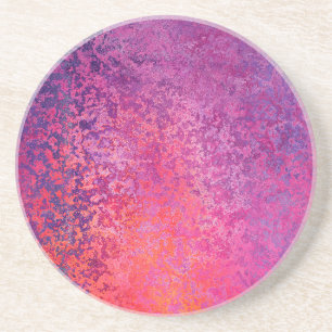 Abstract getextureerd ontwerp in roze en paars zandsteen onderzetter