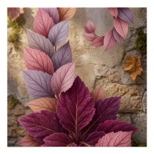 Abstract getextureerde bloem- en patroon mozaïekun perfect poster