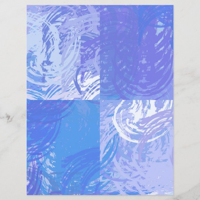 Abstract geTossed Turquoise Paars scrapbook paper (Voorkant)