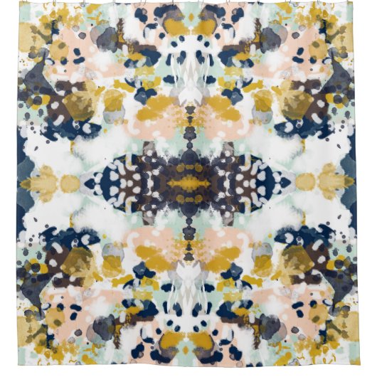 Abstract geverfde deklare douchegordijn (Voorkant)