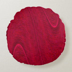 Abstract geweven draden, Rasp.Red Round Sierkussen Rond Kussen