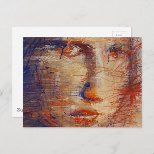 Abstract gezicht briefkaart (Voorkant / Achterkant)