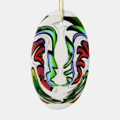 Abstract gezicht Hakuna Matata Art Print Keramisch Ornament (Rechts)