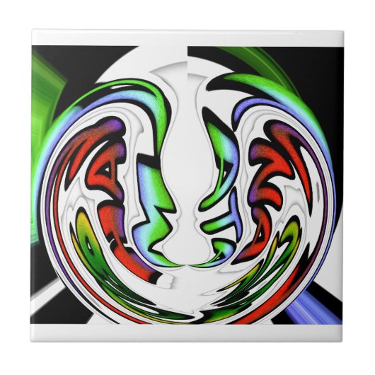 Abstract gezicht Hakuna Matata Art Print Tegeltje (Voorkant)