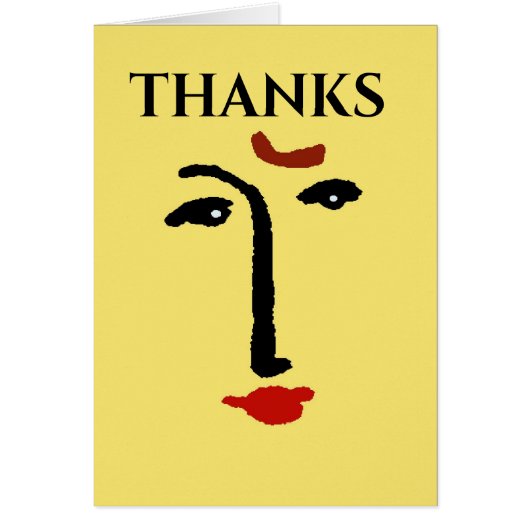 Abstract gezicht in geel (Voorkant)