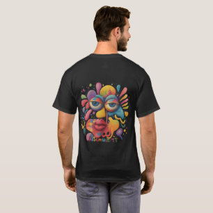 Abstract gezicht, kleurrijk wapenschild, geavancee t-shirt