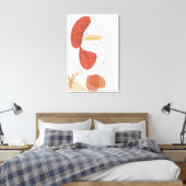 Abstract gezicht met rode en oranje Bob bladeren Canvas Afdruk (Insitu (Slaapkamer))