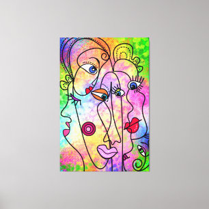 Abstract Gezicht Moods Canvas Modern schilderij Afdruk