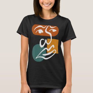 Abstract gezicht One Line Women Mannen Kinder jong T-shirt