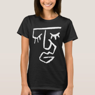Abstract gezicht One Line Women Mannen Kinder jong T-shirt