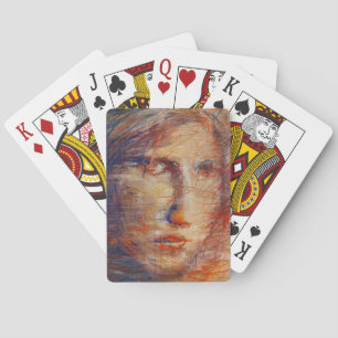 Abstract gezicht pokerkaarten