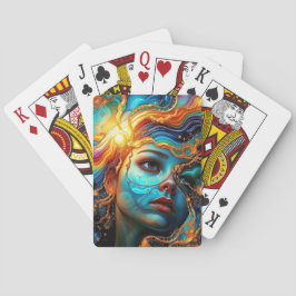 Abstract gezicht pokerkaarten