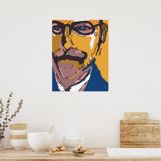 Abstract gezicht poster (Keuken)