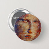 Abstract gezicht ronde button 5,7 cm (Voorkant /achterkant)