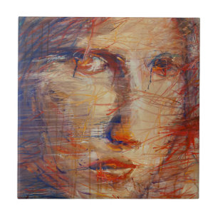 Abstract gezicht tegeltje