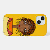 Abstract  gezicht Telefoonhoes iPhone 15 Hoesje (Achterkant horizontaal)