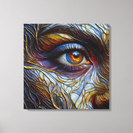 Abstract gezicht van de vrouw close-up canvas afdruk
