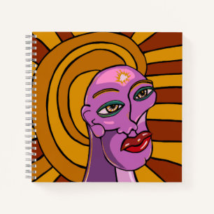 Abstract Gezicht, Volg Je Dromen, Digitale Kunst Notitieboek