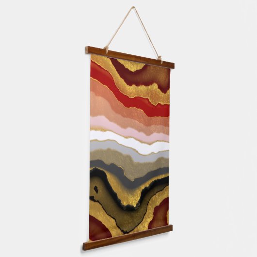 Abstract Gilded Agate Poster Hangend Wandkleed (Gebogen)