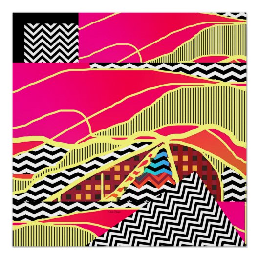 Abstract Glanzend Landschap Poster Perfect Poster (Voorkant)