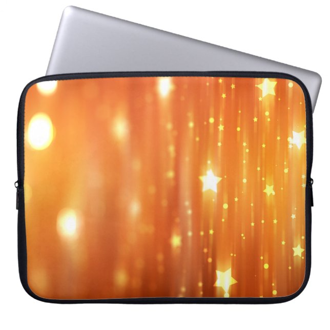 abstract glanzend oranje achtergrond abstract, kun laptop sleeve (Voorkant)