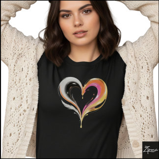 Abstract Glanzend Wervelend Hart Pop Art T-shirt