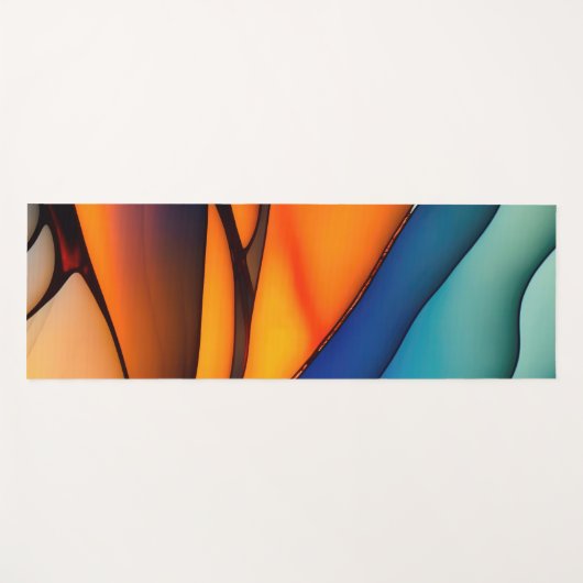 Abstract Glas in lood met levendige kleuren Yogamat (Voorkant (horizontaal))