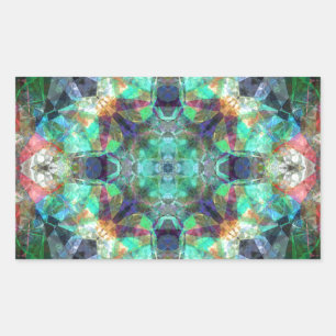 Abstract Glas in lood Rechthoekige Sticker