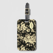 Abstract glazen floreel monogram bagagelabel (Voorkant (verticaal))