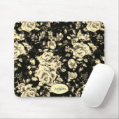 Abstract glazen floreel monogram muismat (Met muis)