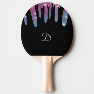 Abstract glinsterend monogramletter tafeltennisbatje