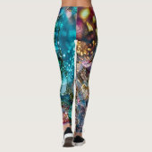 Abstract Glitter and Marble Pink and Blue Leggings (Achterkant)