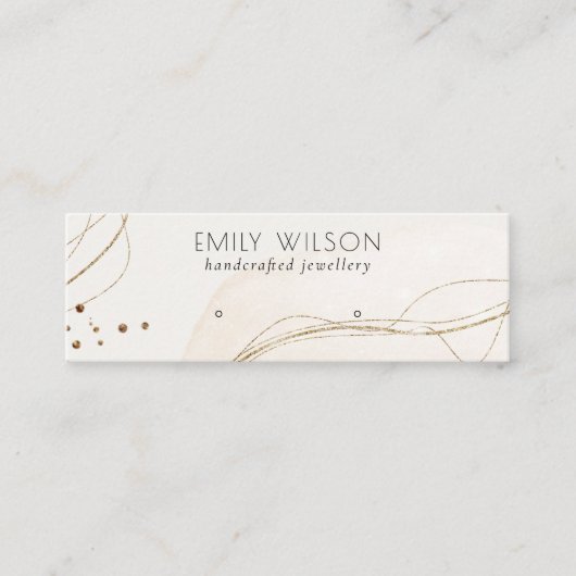 Abstract Glitter Ivory Gold Stud Earning Display Mini Visitekaartje (Voorkant)
