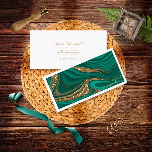 Abstract Glitter Strata Trouwkaart ID903 Save The Date