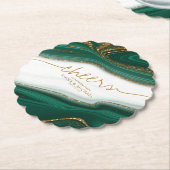 Abstract Glitter Strata Trouwkaarten Groen ID903 Kartonnen Onderzetters (Gekanteld)