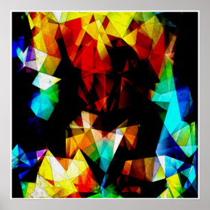 Abstract gloeiend geometrisch poster