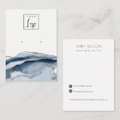 Abstract Gold Adage Navy Stud Earning Logo Display Visitekaartje (Voorkant / Achterkant)