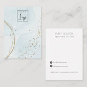 Abstract Gold Aqua Blue Stud Verdien Logo Display Visitekaartje (Voorkant / Achterkant)
