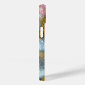 Abstract Gold Blauwgroen Faux Folie Glitter Name M Case-Mate iPhone Case (Achterkant / Rechts)